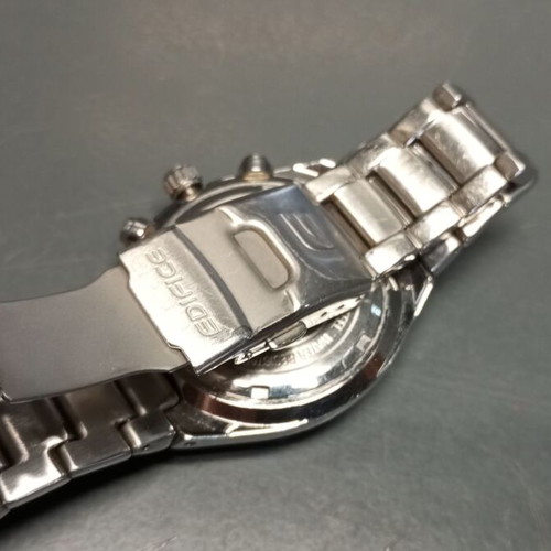 Casio Edifice Chronograph EF-517 men's wristwatch used, silver