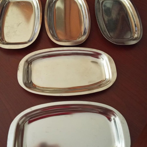 Stainless Steel 18/8 Serving Platters Set of 5 like new