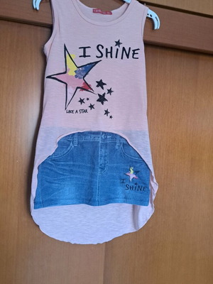 Crossfire girls dress used, size 128 cm, blue and pink
