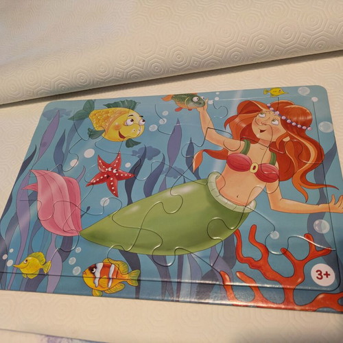 Puzzle and board game for toddlers used, Frozen and mermaid puzzles