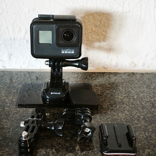 GoPro HERO 7 Black used with extra battery, dual charger, Lowepro case and accessories