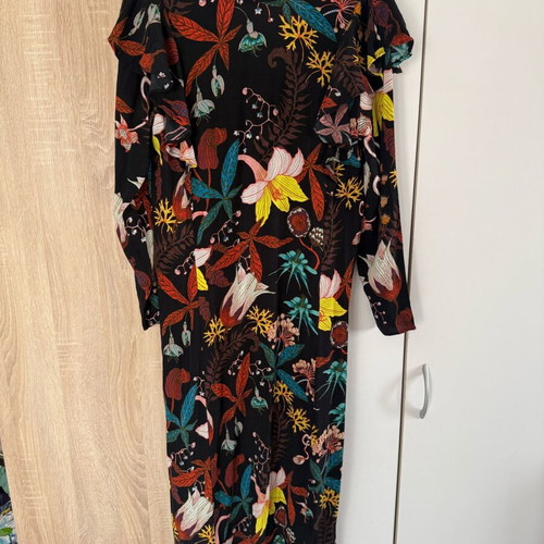 pink floral dress maxi White and Pink Floral Dress S