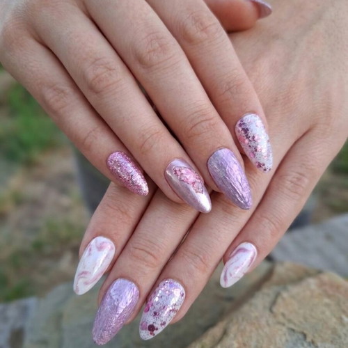 Press on nails set with application tools, new
