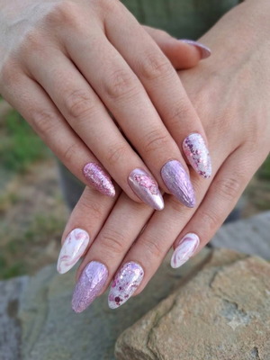 Press on nails set with application tools, new
