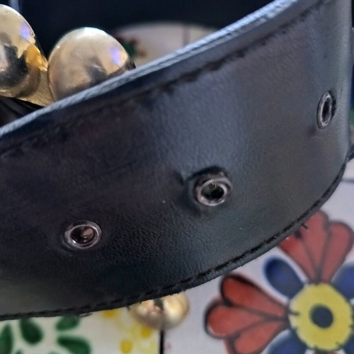 Belt used from faux leather with impressive brown buckle