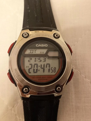 Ρολόι Casio σαν καινούργιο, μαύρο και άσπρο, με φωτιζόμενη οθόνη