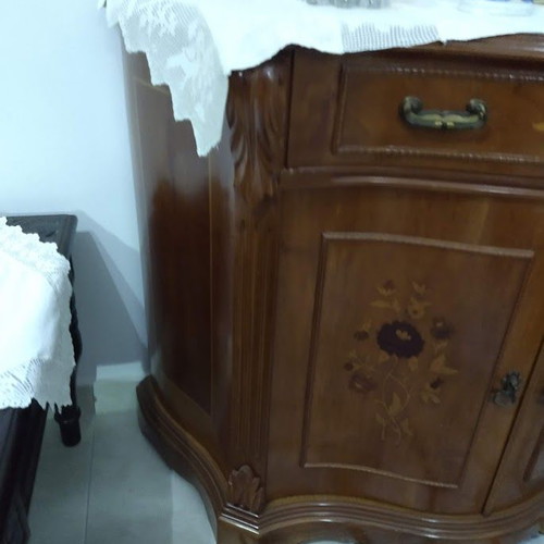 Έπιπλο εισόδου με καθρέφτη σαν καινούργιο, μαρκετερί μασίφ ξύλο