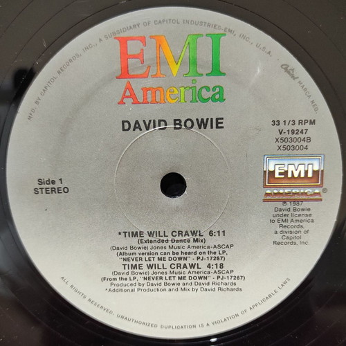 David Bowie Time Will Crawl Extended Dance Mix vinyl used