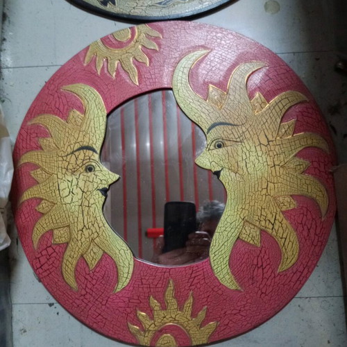Decorative mirror frames used, set of 3, 40 cm diameter