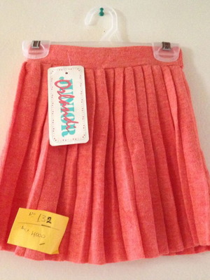 Orlandi Junior No132 coral wool pleated skirt new