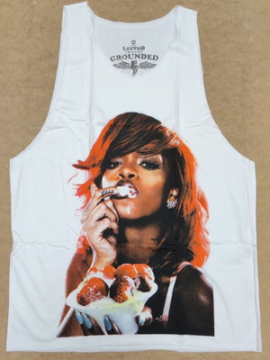 Rihanna Shhh tattoo sleeveless tank top cotton size XL new