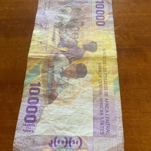 10,000 CFA Franc Banknote used from Central Africa