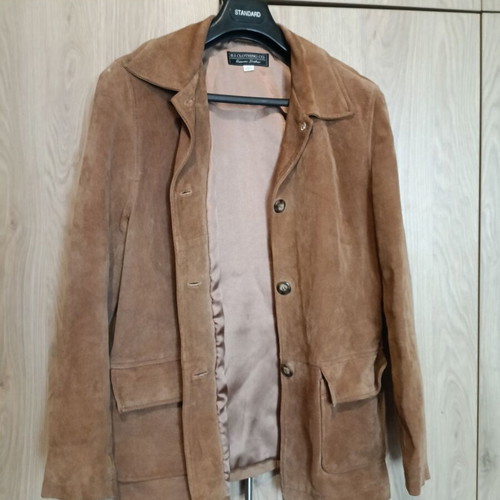 Men's genuine leather jacket brown new size M