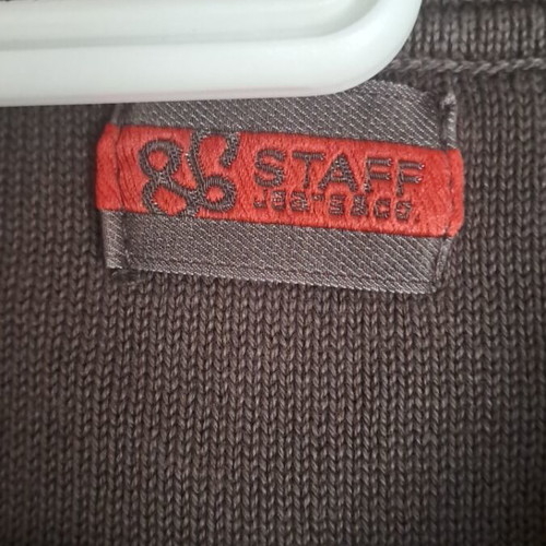 Staff cotton sleeveless vest, grey-brown