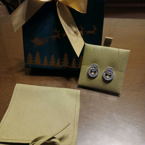 Abel & Lula earrings platinum plated with zirconia new