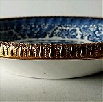  Vintage πιάτο Αγγλική πορσελάνη με χρυσό τελείωμα και χερούλι