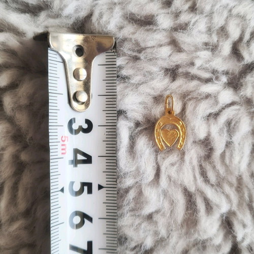 Heart Horseshoe Charm Gold 14K Like New Antique