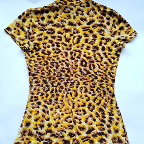 Norma Kamali rusty yellow leopard print blouse like new, size S