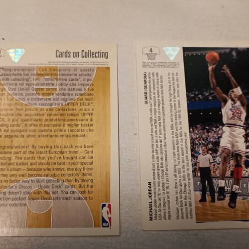 Michael Jordan Upper Deck 91-92 basketball cards used, set of 2