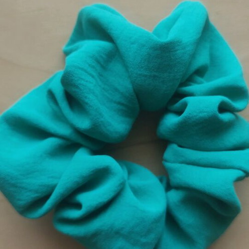 Handmade satin scrunchies set of 2 new, green