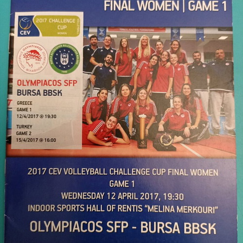Olympiacos - Bursa BBSK 12/4/2017 match programme used