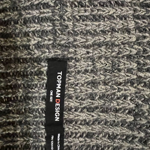 Topman scarf super thick super long like new, gray with silver threads