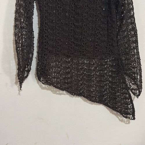 Knitted blouse dark brown asymmetrical like new