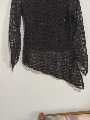 Knitted blouse dark brown asymmetrical like new
