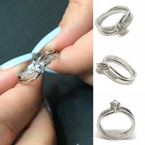 Vintage solitaire ring with brilliant k18 5.3gr