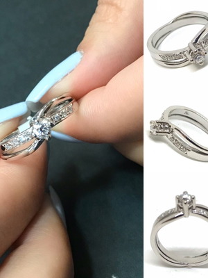 Δαχτυλίδι μονόπετρο vintage με μπριγιάν k18 5.3gr