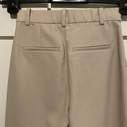 H&M beige high-waist wide-leg trousers