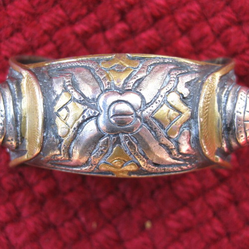 Antique bracelet used, handmade silver with rich craftsmanship