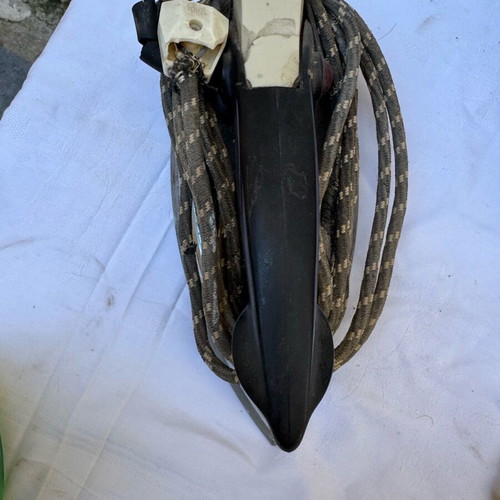 Old irons with stand used, set of two pieces