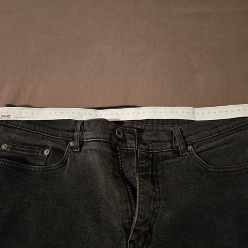 Black men's jean bermuda shorts used, waist size 44cm