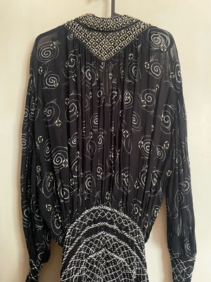 Zara maxi boho dress with beads new, black and white