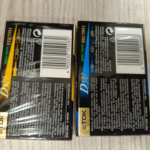 TDK D90 Limited Edition Audio Cassettes, 2 sealed, blue and yellow