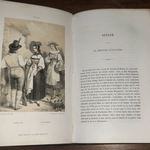 Geography and Ethnography of Various Nations with 9 Lithographs, like new, French edition