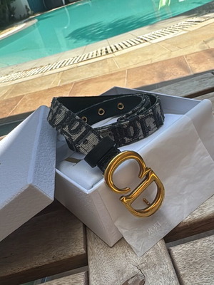 Dior Monogram Belt size 75 like new, gray and blue