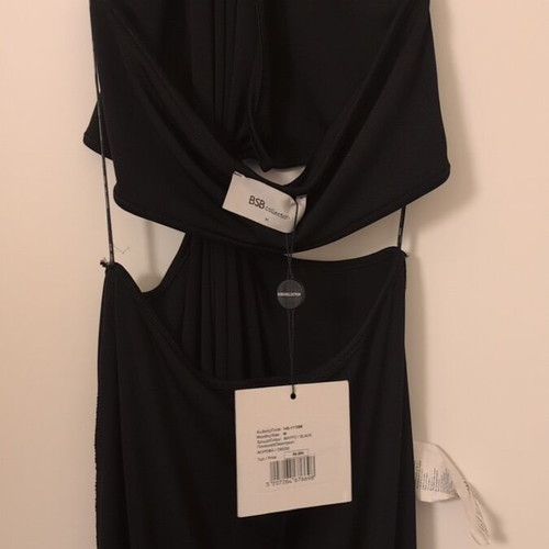 Bsb cut out midi dress black new with neck tie