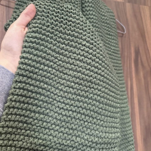 Knitted scarf handmade olive color new