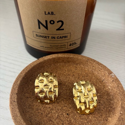 Steel earrings new, gold-colored