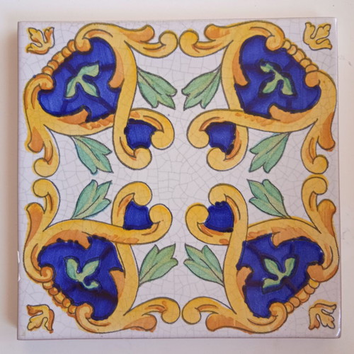 Handmade decorative tile 20x20 like new
