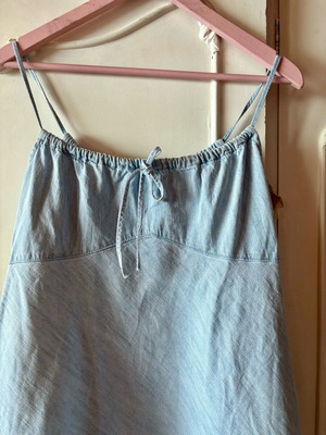 Jean φόρεμα Benetton μεταχειρισμένο με μπεζ δαντέλα, μέγεθος L