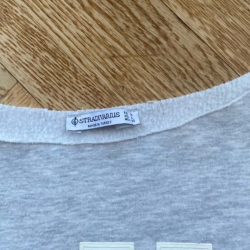 Stradivarius crop top hoodie with NY logo