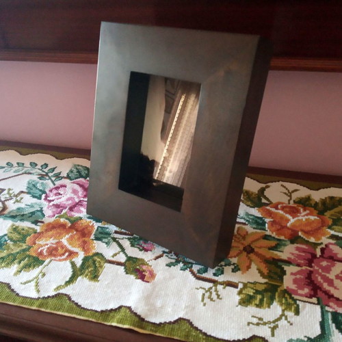 Brown wooden solid rectangular frame like new