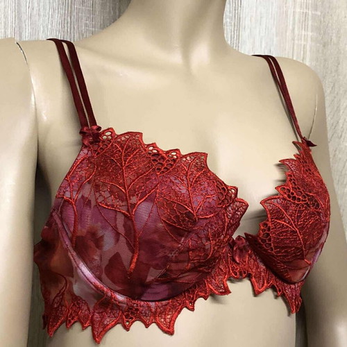 Bra used, size B-80/M, red multicolor