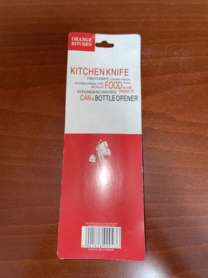 Orange Kitchen bottle opener with wooden handle