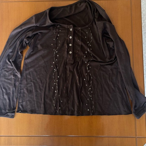 Long-sleeve blouse XL like new, brown
