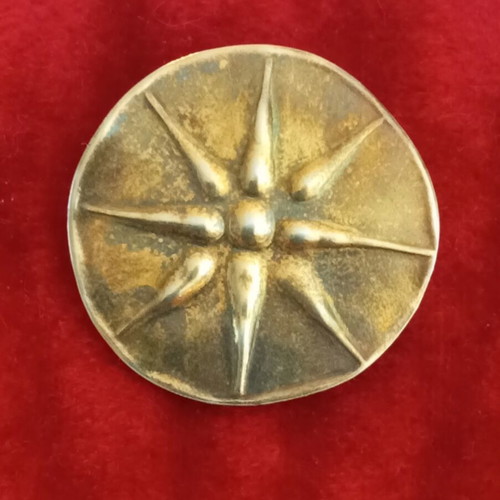 Zolotas 950 gold-plated Vergina star pendant brooch vintage