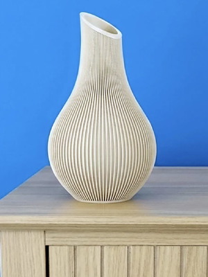 Decorative vase Japanese style new, white plastic 18 cm